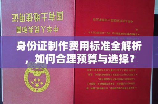 原平身份证制作费用标准全解析，如何合理预算与选择？