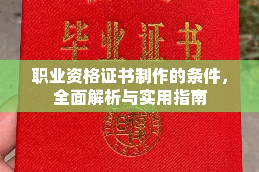 原平职业资格证书制作的条件，全面解析与实用指南